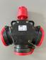 Preview: PCE 3-Wegekupplung Vollgummi mit Klappdeckel 253622-S , 250V, 16A, 2P+E, TPE, IP44
